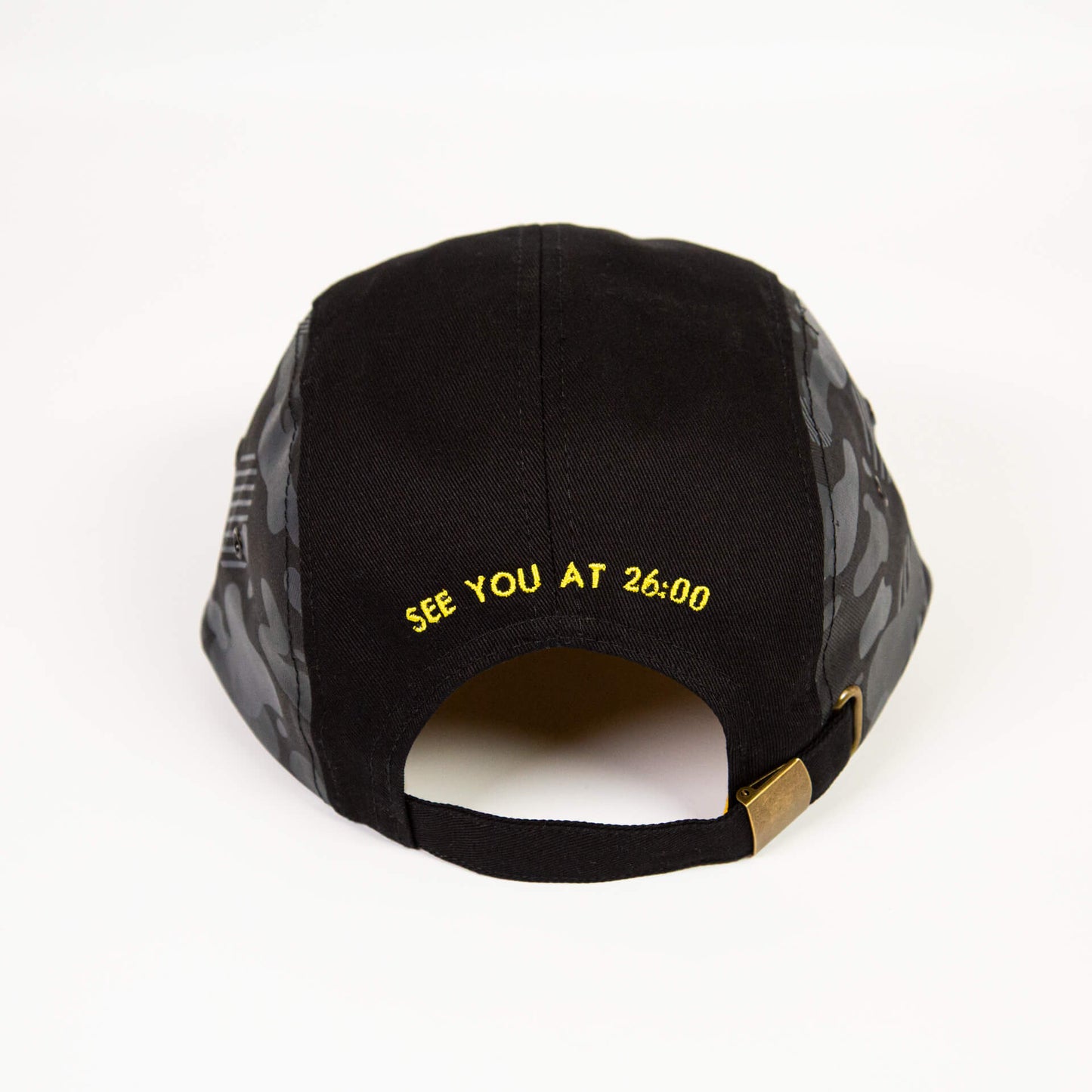 5 Panel Flat Brim Cap (Black)