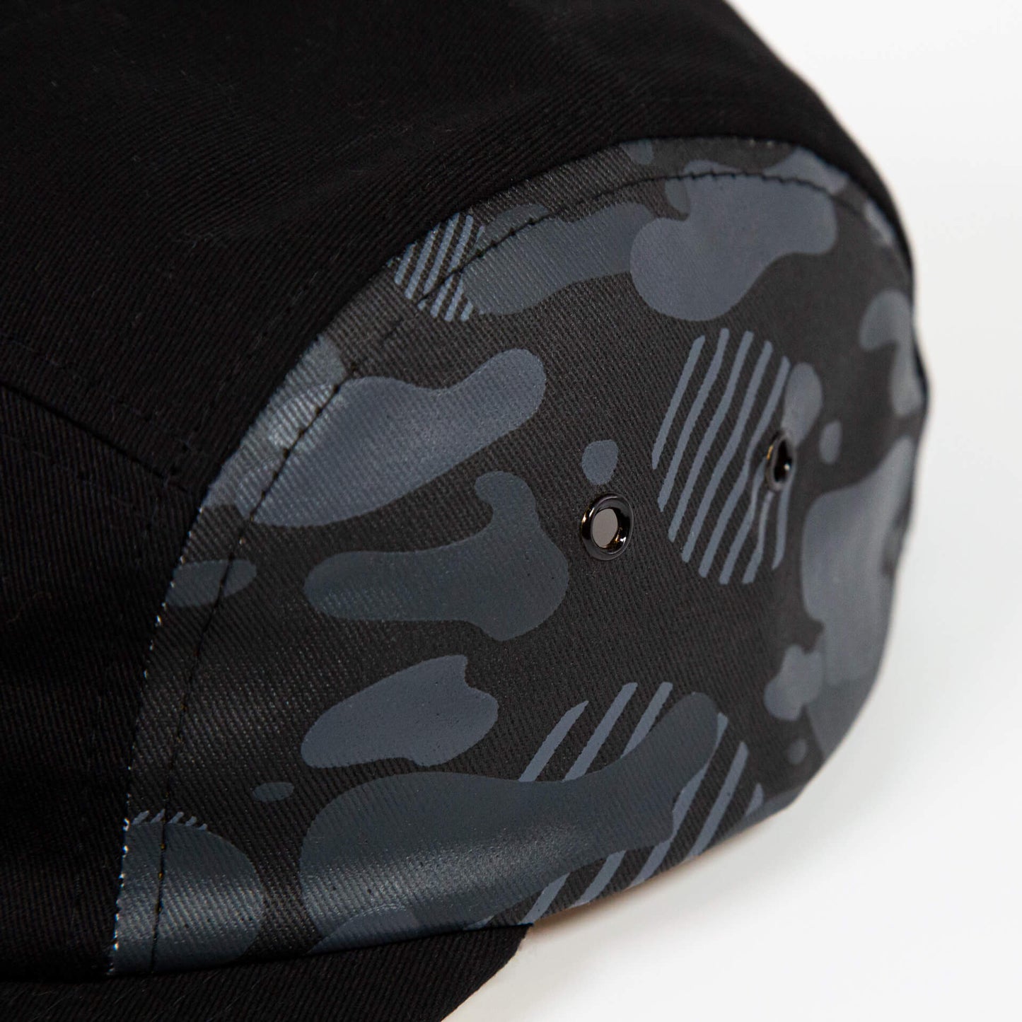 5 Panel Flat Brim Cap (Black)