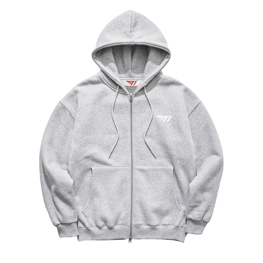 2022 T1 Melange Gray  Zip-Up Hoodie