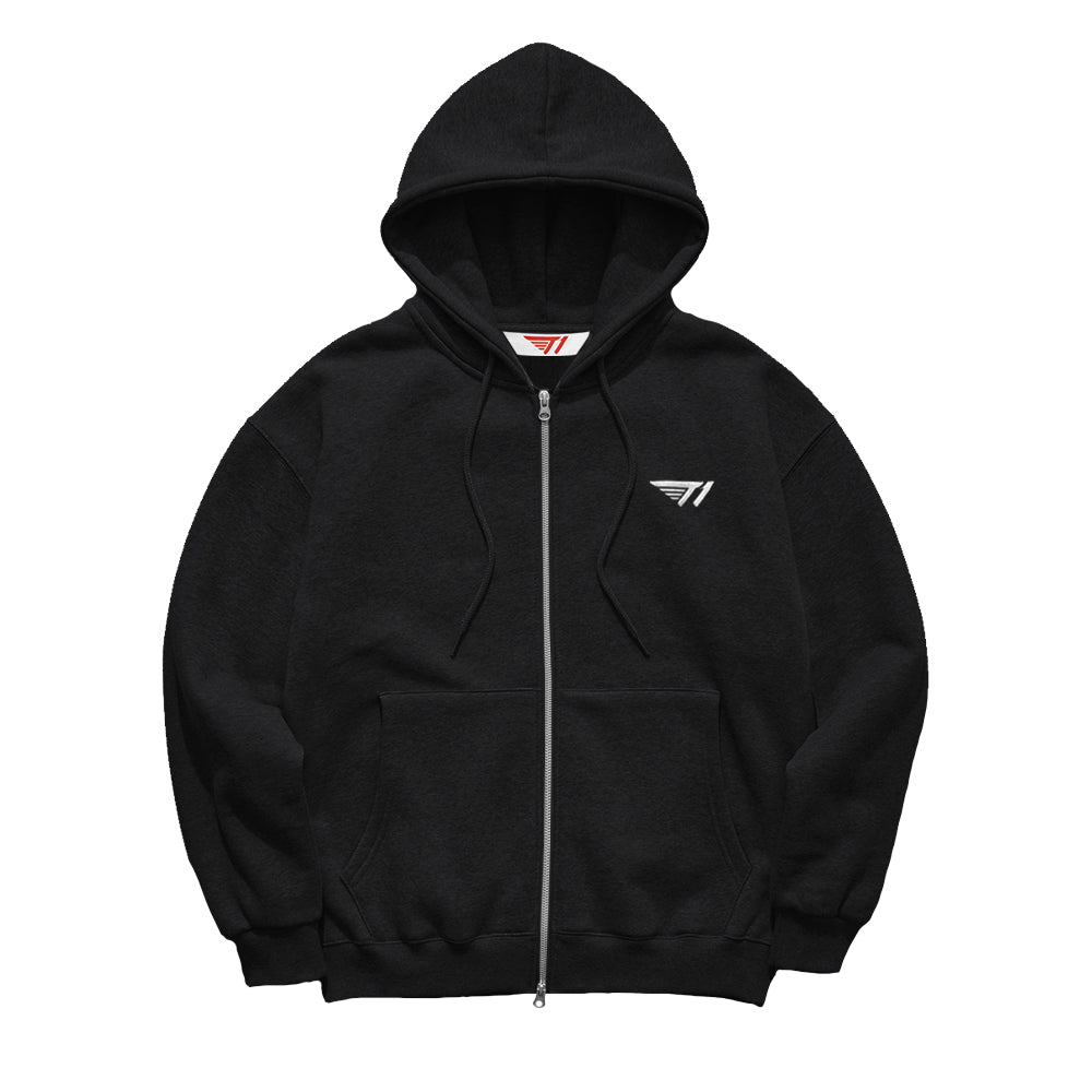 2022 T1 Black Zip-Up Hoodie